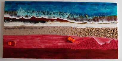 Red Island, Silent Wound - a Paint Artowrk by Soudeh Pourbehi